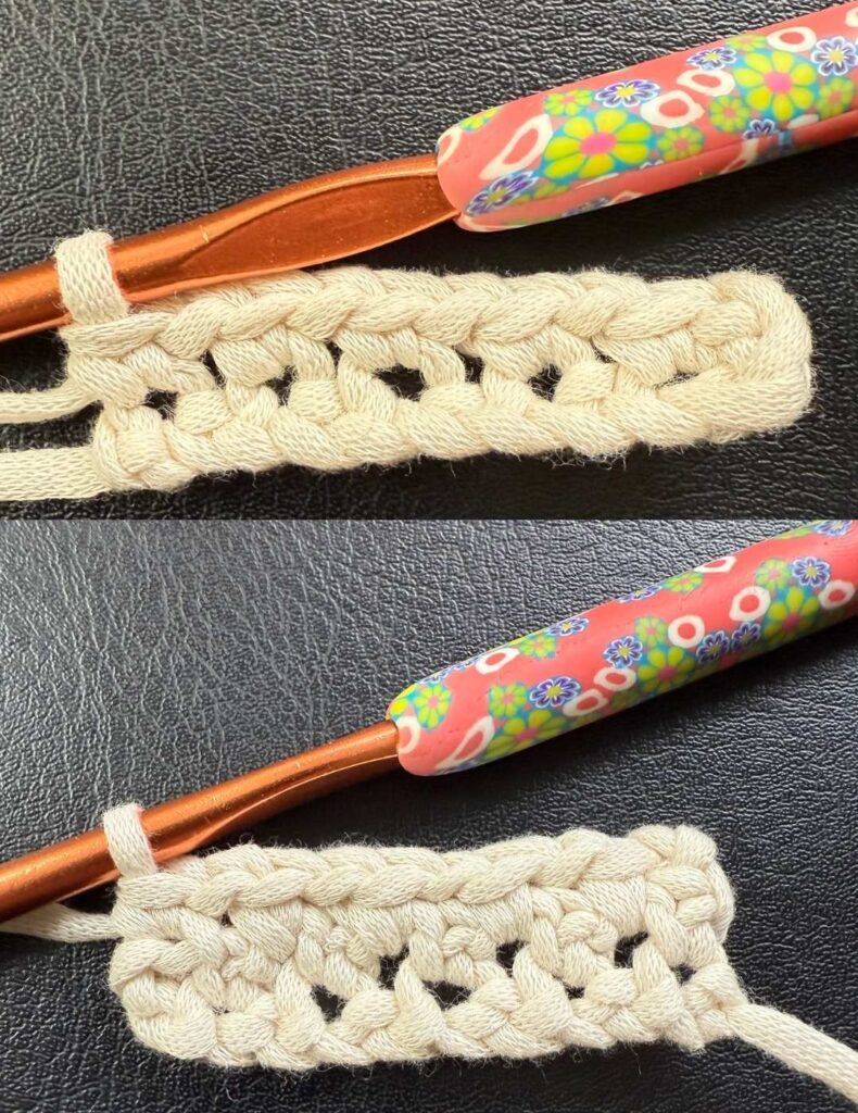 moss stitch sample
