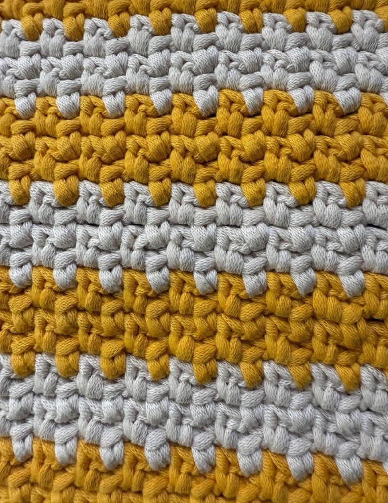 thick stripes moss stitch