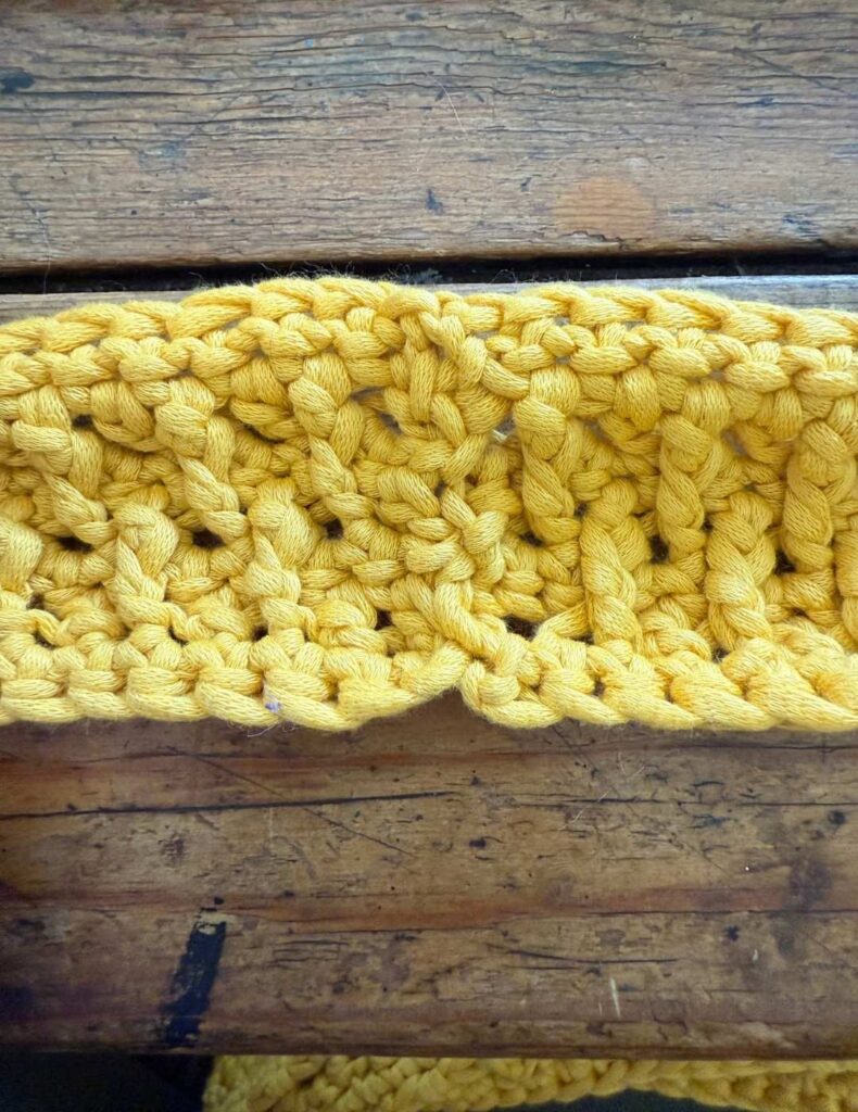 lining up the ends of the strap