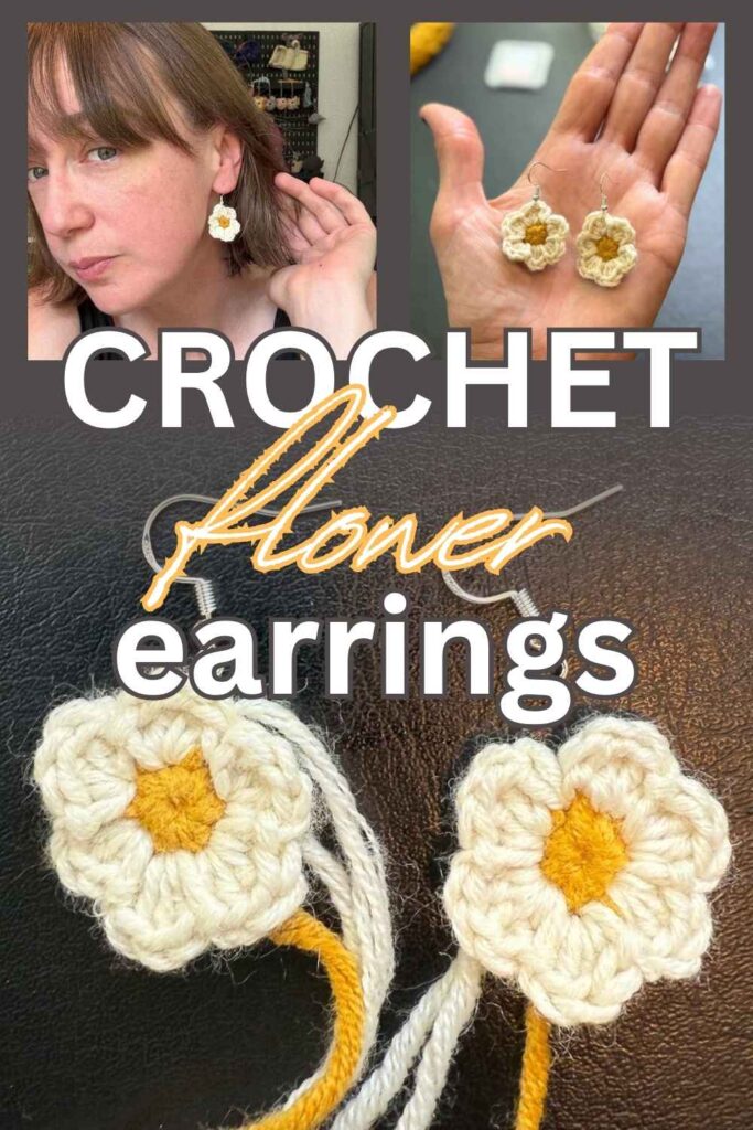 photos of crochet flower earrings