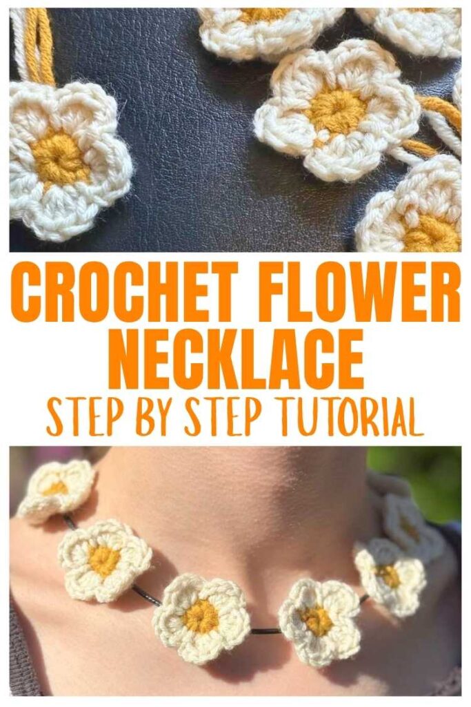 photos of crochet flower necklace