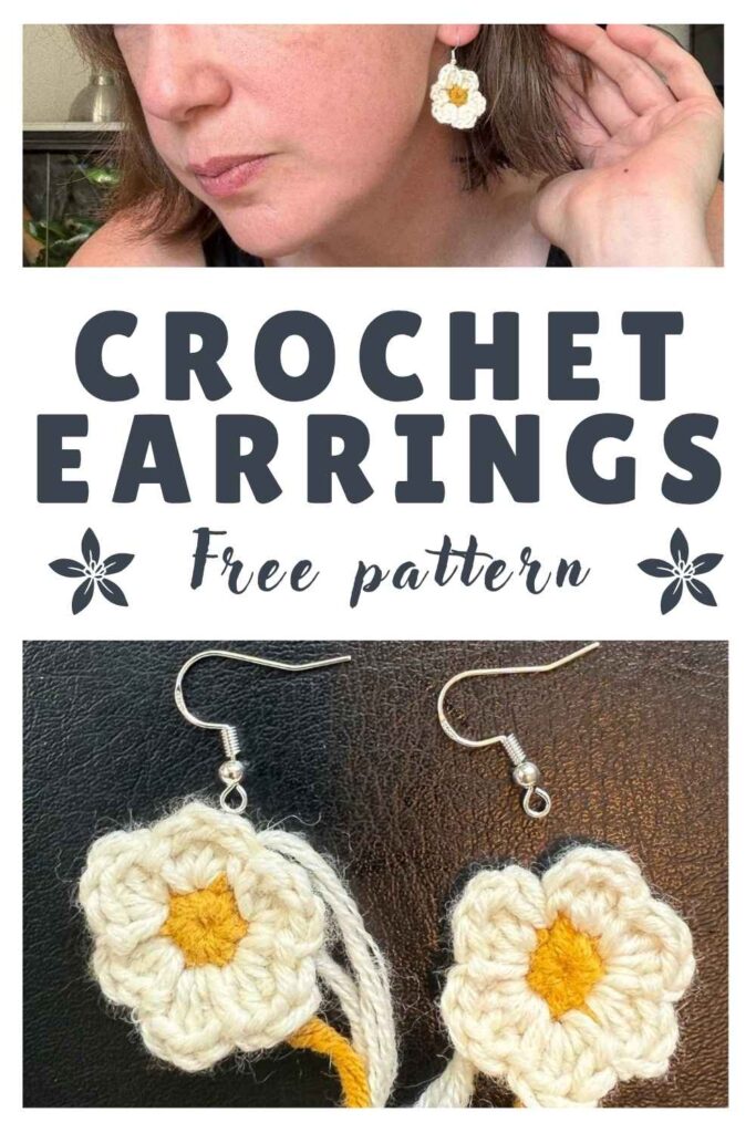 photos of crochet flower earrings