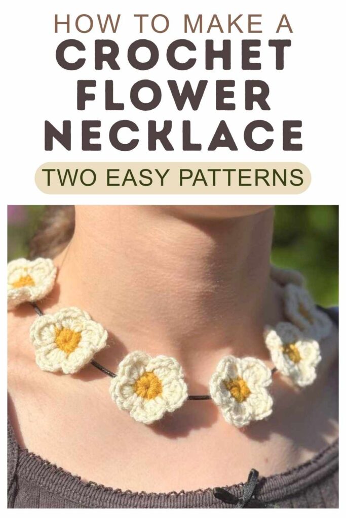 photo of a daisy crochet necklace