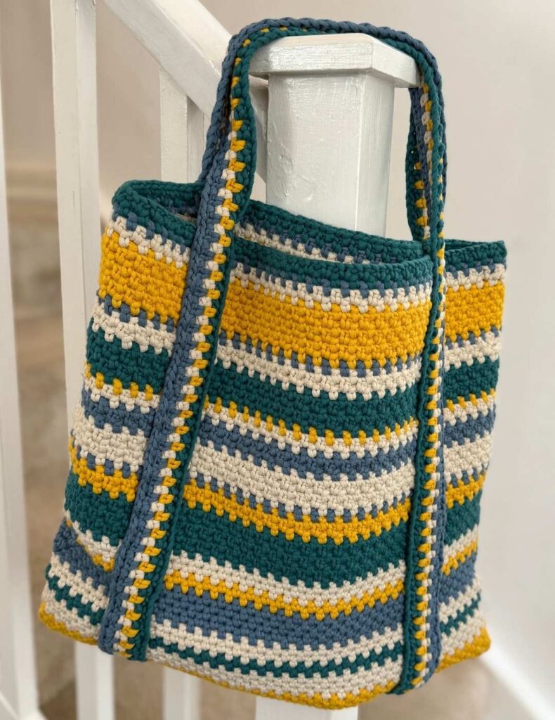 my bag hanging from the bannisters