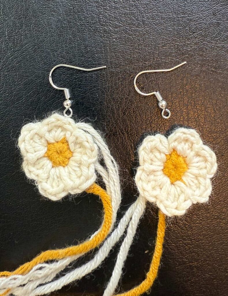the earrings ready to be attached