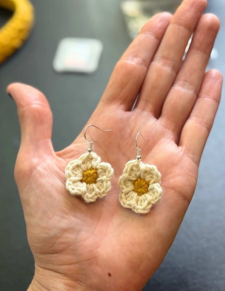 the earrings in my hand