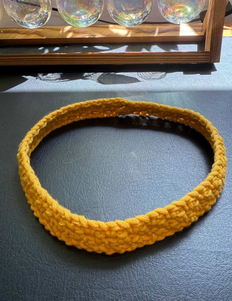 the headband before adding the flowers
