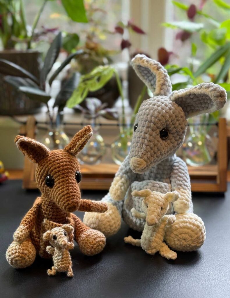 kangaroo and joey wallaby and joey