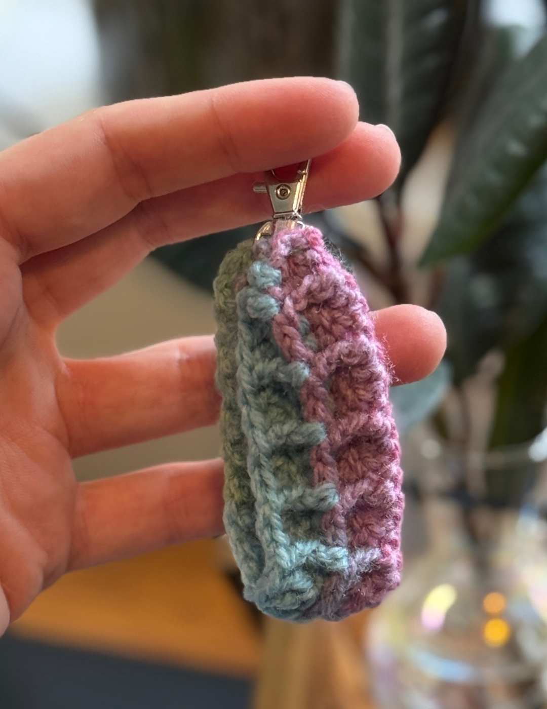 waffle stitch keychain