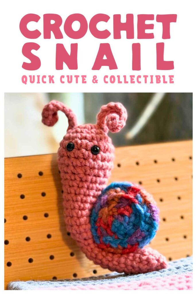 photo of a crochet snail