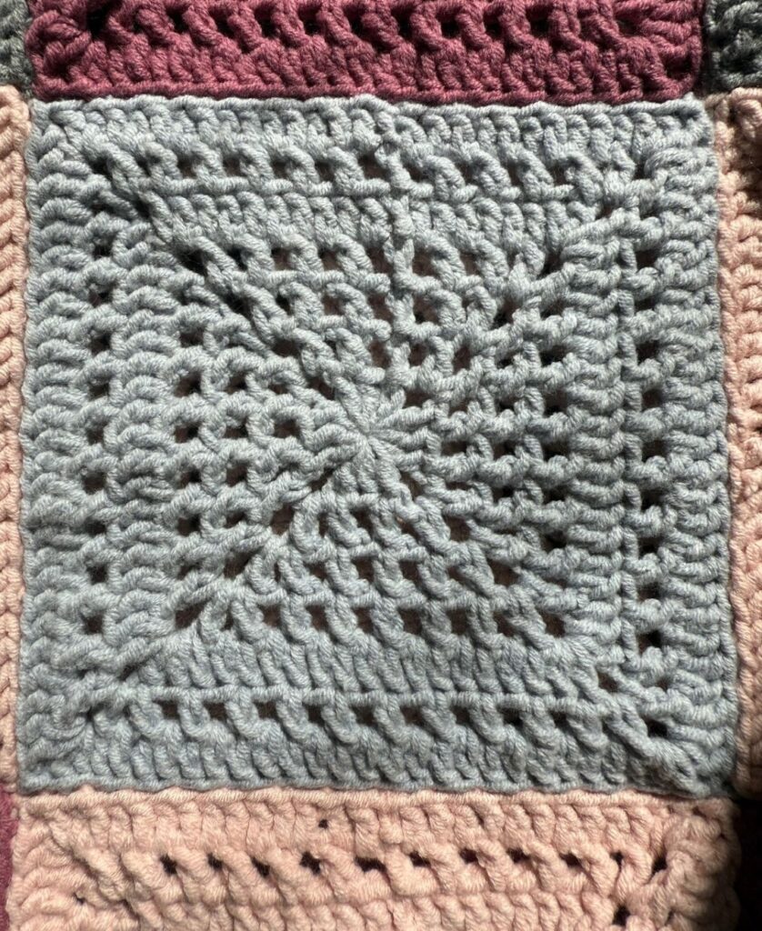 light grey granny square